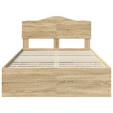 Bed Frame with Drawer Sonoma Oak 135 x 190 cm Engineered Wood