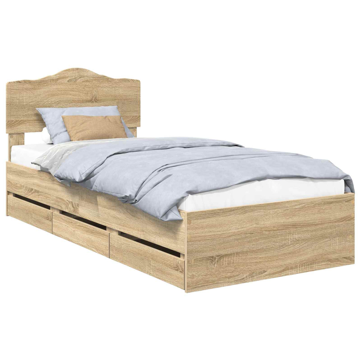 Bed Frame with Drawer Sonoma Oak 90 x 190 cm Engineered Wood