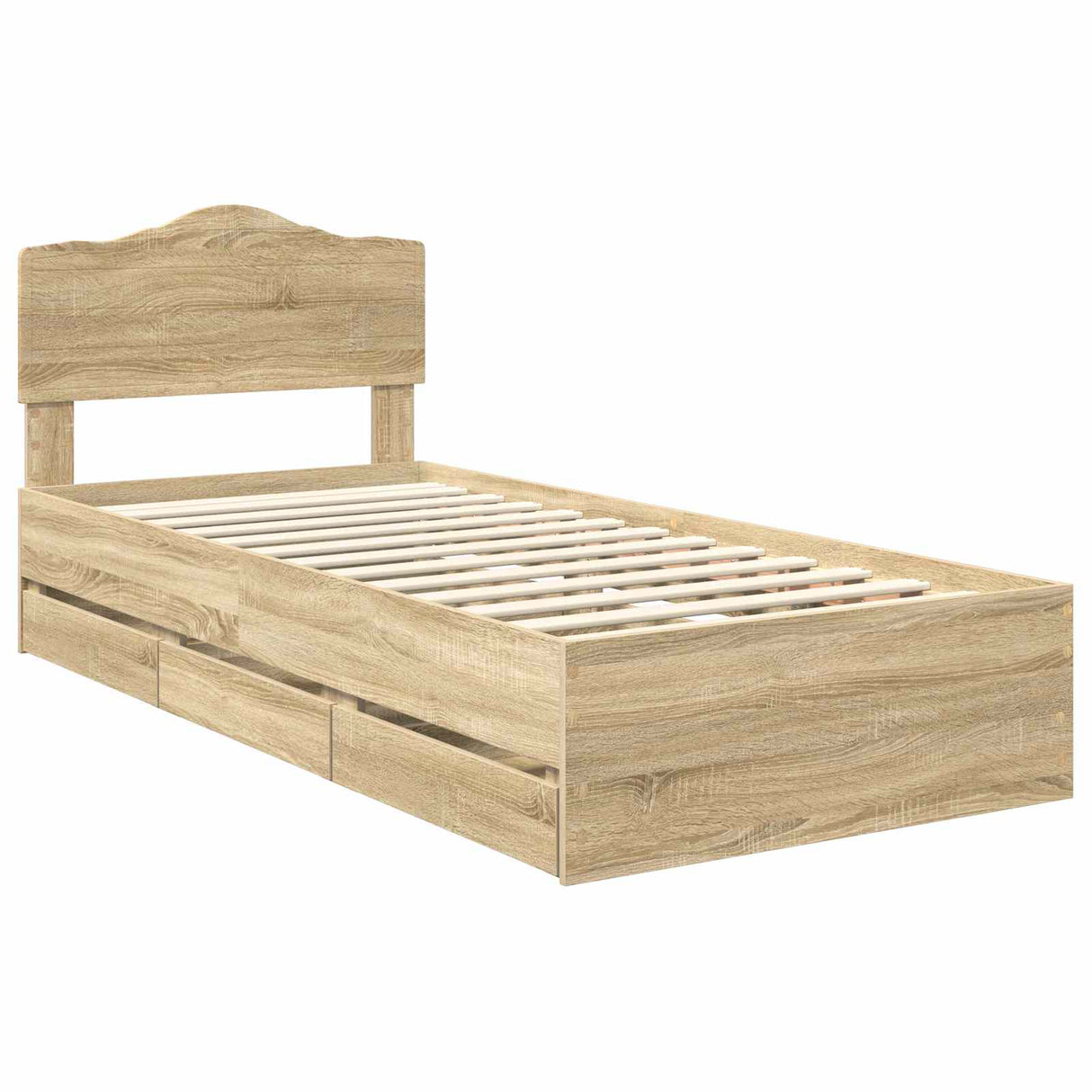 Bed Frame with Drawer Sonoma Oak 90 x 190 cm Engineered Wood