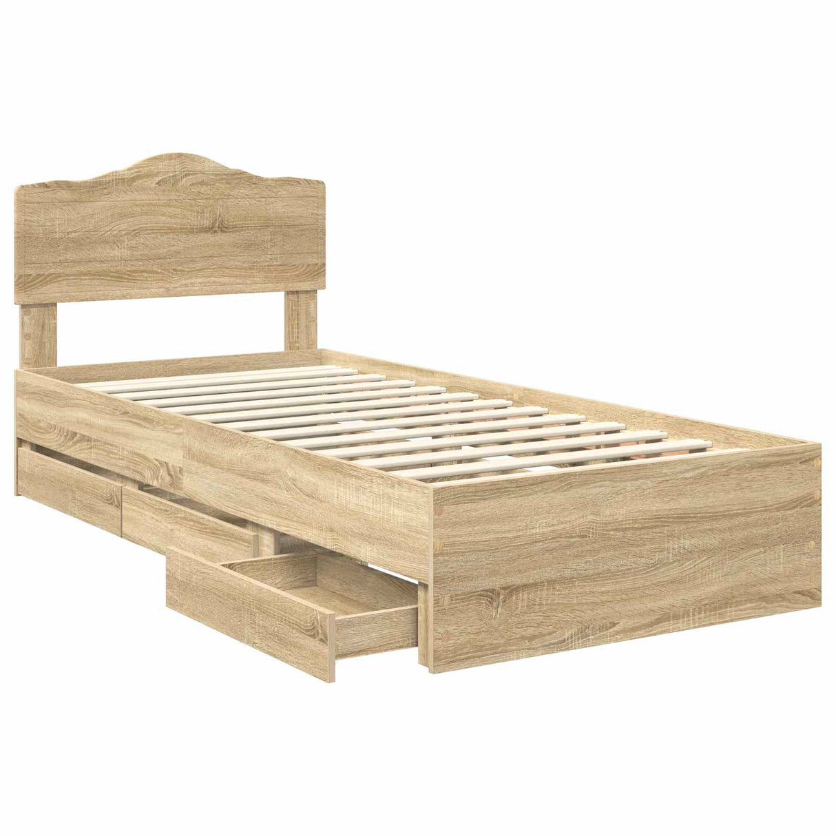 Bed Frame with Drawer Sonoma Oak 90 x 190 cm Engineered Wood