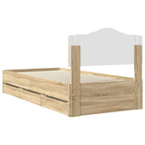 Bed Frame with Drawer Sonoma Oak 90 x 190 cm Engineered Wood - Extra Image