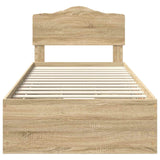 Bed Frame with Drawer Sonoma Oak 90 x 190 cm Engineered Wood - Low Angle