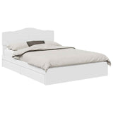 Storage Bed with Headboard White 150 x 200 cm Engineered Wood - Front View