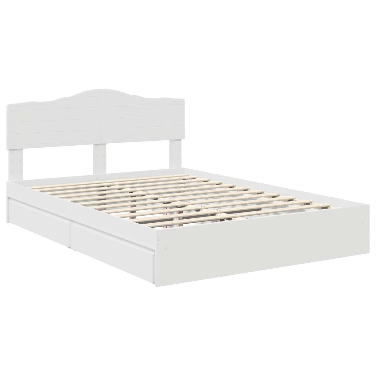 Storage Bed with Headboard White 150 x 200 cm Engineered Wood