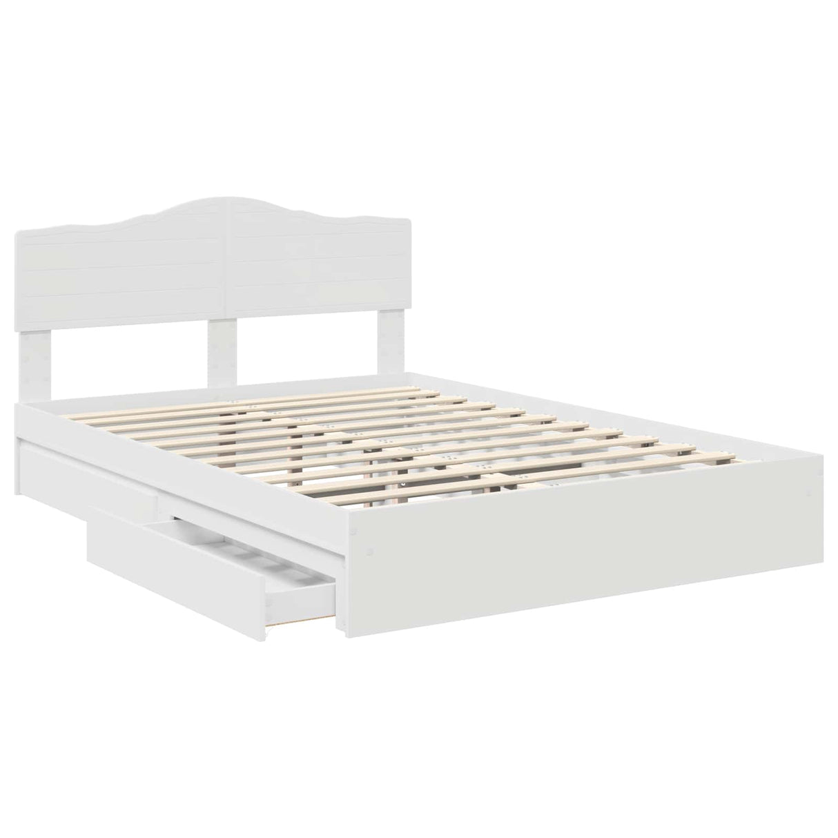 Storage Bed with Headboard White 150 x 200 cm Engineered Wood