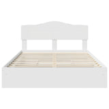 Storage Bed with Headboard White 150 x 200 cm Engineered Wood