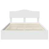 Storage Bed with Headboard White 150 x 200 cm Engineered Wood - Low Angle