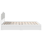 Storage Bed with Headboard White 150 x 200 cm Engineered Wood - Extra Image