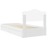 Storage Bed with Headboard White 90 x 190 cm Engineered Wood - Extra Image