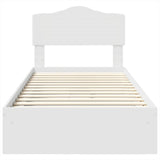 Storage Bed with Headboard White 90 x 190 cm Engineered Wood