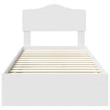 Storage Bed with Headboard White 90 x 190 cm Engineered Wood - Low Angle