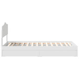 Storage Bed with Headboard White 90 x 190 cm Engineered Wood - Extra Image