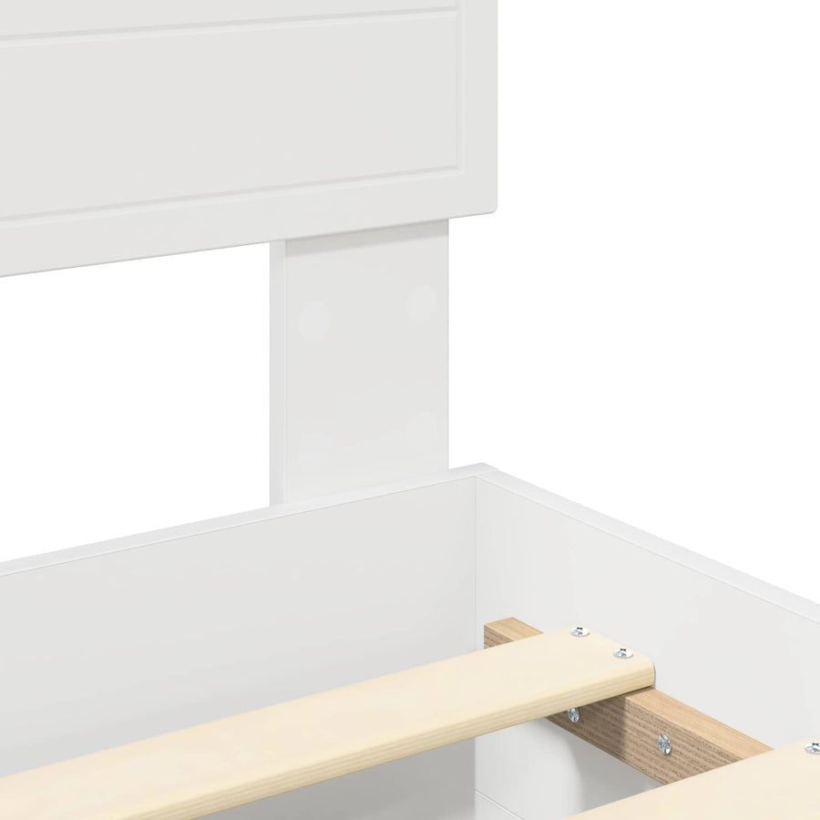 Bed Frame with Drawer White 180 x 200 cm Engineered Wood