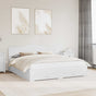 Bed Frame with Drawer White 180 x 200 cm Engineered Wood