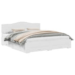 Bed Frame with Drawer White 180 x 200 cm Engineered Wood