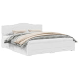 Bed Frame with Headboard White 180 x 200 cm Engineered Wood