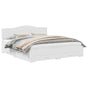Bed Frame with Drawer White 180 x 200 cm Engineered Wood