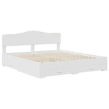 Bed Frame with Headboard White 180 x 200 cm Engineered Wood - Top-Down View