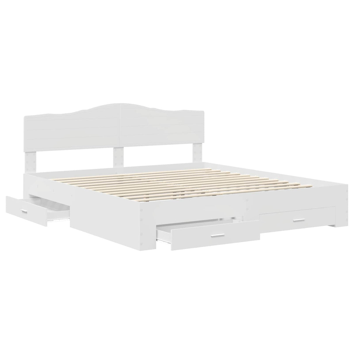 Bed Frame with Headboard White 180 x 200 cm Engineered Wood