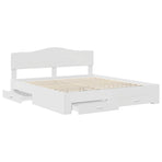 Bed Frame with Drawer White 180 x 200 cm Engineered Wood
