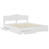 Bed Frame with Headboard White 180 x 200 cm Engineered Wood - 45-Degree Angle
