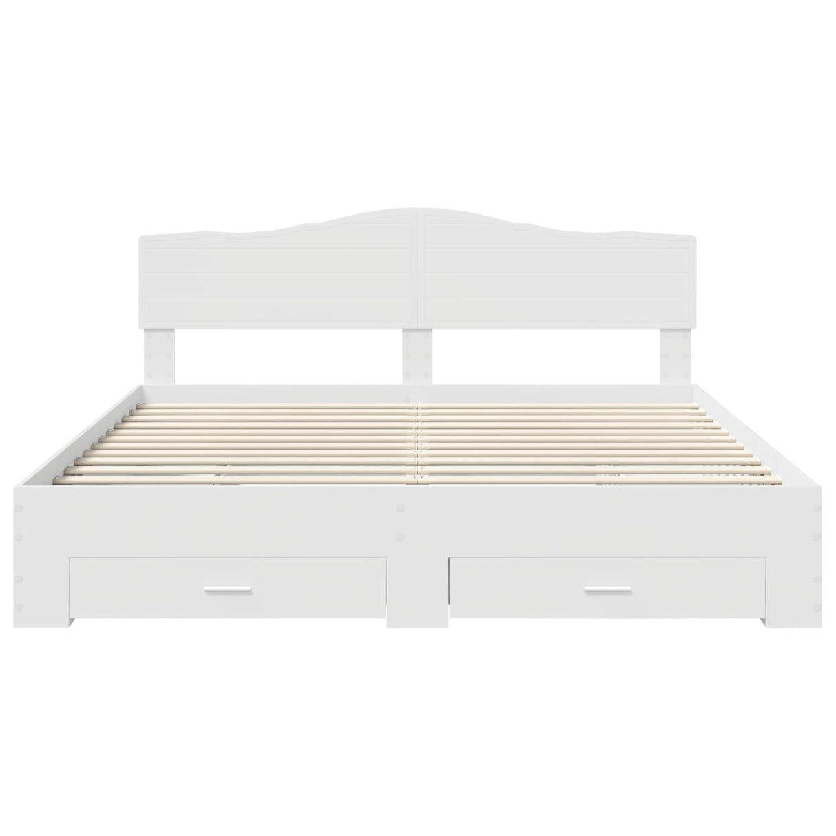 Bed Frame with Headboard White 180 x 200 cm Engineered Wood