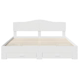 Bed Frame with Headboard White 180 x 200 cm Engineered Wood