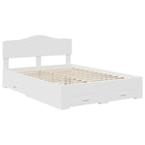 Bed Frame with Headboard White 150 x 200 cm Engineered Wood - Top-Down View