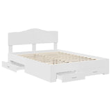 Bed Frame with Headboard White 150 x 200 cm Engineered Wood