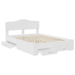 Bed Frame with Drawer White 150 x 200 cm Engineered Wood