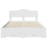 Bed Frame with Headboard White 150 x 200 cm Engineered Wood