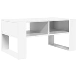 Coffee Table with Storage White 92 x 53 x 45 cm Engineered Wood - Front View