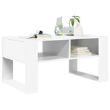 Coffee Table with Storage White 92 x 53 x 45 cm Engineered Wood - Side View