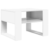 Coffee Table with Storage White 66 x 53 x 45 cm Engineered Wood - Close-Up Angle