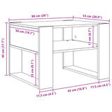 Coffee Table with Storage White 66 x 53 x 45 cm Engineered Wood - Extra Image