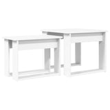 Coffee Table Set 2 pcs White Engineered Wood - Front View