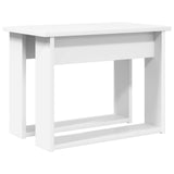 Coffee Table Set 2 pcs White Engineered Wood - Close-Up Angle
