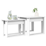 Coffee Table Set 2 pcs White Engineered Wood - Side View