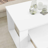 Coffee Table Set 2 pcs White Engineered Wood - Top-Down View