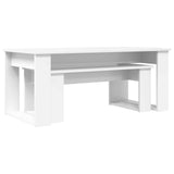 Coffee Table Set 2 pcs White Engineered Wood - 45-Degree Angle