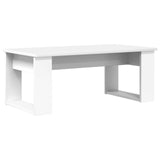 Coffee Table Set 2 pcs White Engineered Wood - Close-Up Angle