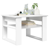 Coffee Table with Storage White 64 x 54 x 44 cm Engineered Wood - Side View