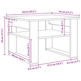 Coffee Table with Storage White 64 x 54 x 44 cm Engineered Wood - Extra Image