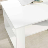 Coffee Table with Storage White 96 x 54 x 44 cm Engineered Wood - Top-Down View