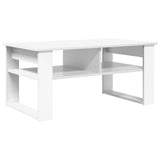 Coffee Table with Storage White 96 x 54 x 44 cm Engineered Wood - Front View