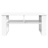 Coffee Table with Storage White 96 x 54 x 44 cm Engineered Wood - 45-Degree Angle