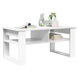 Coffee Table with Storage White 96 x 54 x 44 cm Engineered Wood - Side View