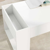 Coffee Table White 110 x 50 x 41 cm Engineered Wood - Top-Down View