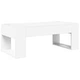 Coffee Table White 110 x 50 x 41 cm Engineered Wood - Close-Up Angle