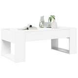Coffee Table White 110 x 50 x 41 cm Engineered Wood - Side View